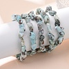 Natural Larimar Bead Stretch Bracelets BJEW-K213-65-3