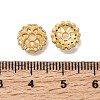 Brass Micro Pave Clear Cubic Zirconia Bead Caps KK-G600-11G-3