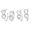 Valentine's Day Heart Natural Quartz Crystal Stud Earrings EJEW-T053-01P-08-4