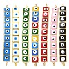 Rack Plating Brass Enamel Evil Eye Connector Charms KK-A234-021G-1