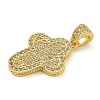 Rack Plating Brass Micro Pave Clear Cubic Zirconia Pendants KK-Z067-03G-02-2