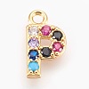 Brass Micro Pave Cubic Zirconia Charms ZIRC-F089-01G-P-1