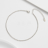 925 Sterling Silver Anklet AJEW-Z029-19P-2