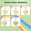 1 Set Wooden Heart Star Keychain Embroidery Beginner Kit DIY-SC0030-07-5