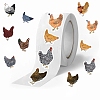 500Pcs/Roll Cartoon Hen Paper Stickers PW-WG33886-01-5