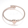 316 Surgical Stainless Steel Torque Bangles X-BJEW-D437-A37-RG-1