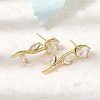 Brass Micro Pave Cubic Zirconia Stud Earrings KK-CBA8324-20G-05-1