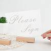 Olycraft 4Pcs 2 Styles Rectangle Beechwood Name Card Holder ODIS-OC0001-39-3