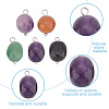 50Pcs 5 Styles Nuggets Natural Red Aventurine & Green Aventurine & Amethyst & Obsidian & Lapis Lazuli Charms PALLOY-HY00026-5