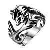 Punk Rock Style 316L Surgical Stainless Steel Hollow Tribal Flame Finger Rings for Men RJEW-BB06644-11-2