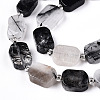 Natural Black Rutilated Quartz Beads Strands G-C098-A17-01-2