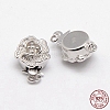 Anti-Tarnish Rhodium Plated 925 Sterling Silver Box Clasps STER-A030-64-2