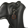 Halloween Gothic Synthetic Turquoise Skull Dangle Earrings EJEW-MZ00807-01-2