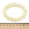 Natural Golden Silk Jade Round Beaded Stretch Bracelets for Women BJEW-F535-01D-5