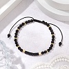 Natural Obsidian Braided Bead Bracelets BJEW-JB11241-05-1