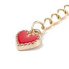 304 Stainless Steel Chain Extenders with Heart Alloy Enamel Charm FIND-JF00097-5