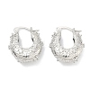 Brass Micro Pave Clear Cubic Zirconia Hoop Earrings LS-EJEW-C181-07P-4