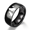 Cat Shape Pattern 201 Stainless Steel Finger Rings FS-WG30D97-08-1