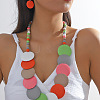 Bohemian Ethnic Style Wood Beaded Multilayer Necklaces & Dangle Earrings Sets WG82ABA-02-1