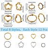 96Pcs 8 Styles Tibetan Style Alloy Bead Frames FIND-SC0008-86-2
