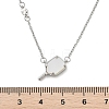 Brass Pave Natural White Shell Racket Pendant Necklaces NJEW-H052-01P-5