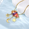 304 Stainless Steel & Plastic Colorful Cloud Moon Star Pendant Necklaces for Women NJEW-U032-01G-2