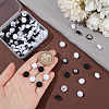  100Pcs 2 Colors 1-Hole Aluminum Buttons DIY-NB0010-26-3