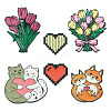6Pcs 6 Styles Mixed Shapes Enamel Pins JEWB-TA0001-31-1