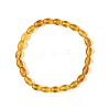 Natural Amber Beaded Stretch Bracelets for Women BJEW-JB14240-02-3