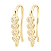 Brass Rhinestone Earring Hooks KK-C261-01B-G-1