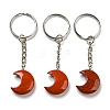 Reiki Natural & Synthetic Mixed Gemstone Moon Pendant Keychains KEYC-P015-01P-2