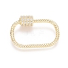 Brass Micro Pave Clear Cubic Zirconia Screw Carabiner Lock Charms ZIRC-L085-04G-1