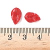 Synthetic Coral Dyed Leaf Charms CORA-Q034-01-03-3