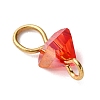 Electroplate Glass Triangle Links Connector Charms PALLOY-JF04410-3