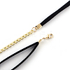 Faux Suede Cord Choker Necklaces with Golden Tone Brass Tube Beads NJEW-R235-60-3