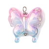 UV Plating Rainbow Iridescent Acrylic Pendants PALLOY-JF02422-2