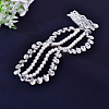 Alloy Crystal Rhinestone Teardrop with Plastic Imitation Pearl Beaded Double Layer Waist Belly Chains for Women FS-WG13B7D-01-4