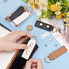 WADORN 6 Sets 3 Style Alloy D Ring Clasps with PU Leather Tab FIND-WR0008-39-3