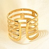 304 Stainless Steel Multi-layer Open Cuff Rings for Women STAS-Z108-03G-04-2