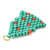 Christmas 304 Stainless Steel & Glass Cylinder Seed Beads Pendants PALLOY-MZ01444-2