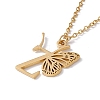 Initial Letter with Butterfly Pendant Necklace LS-NJEW-C026-01G-Z-1