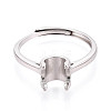 Rhodium Plated 925 Sterling Silver Engagement Solitaire Ring Settings STER-N016-70P-2