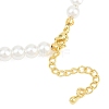 Brass & ABS Plastic Imitation Pearl Round Beaded Necklace Making KK-Z158-07G-01-3