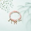 Synthetic Crackle Quartz & Natural Yellow Jade Beaded Stretch Bracelet BJEW-JB08527-01-2