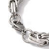 Non-Tarnish 201 Stainless Steel Byzantine Chain Bracelets for Women Men BJEW-H612-05P-3