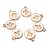 Light Gold Plated Alloy Enamel Pendants ENAM-R136-18A-2