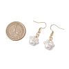 Round Shell Pearl Beads Dangle Earrings EJEW-JE06318-02-3