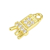 Brass Micro Pave Clear Cubic Zirconia Pendants KK-L238-15G-2