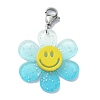 Sunflower with Smiling Face Acrylic Pendant Decorations HJEW-JM01141-2