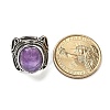 Natural Amethyst Adjustable Rings RJEW-I108-02AS-02-5